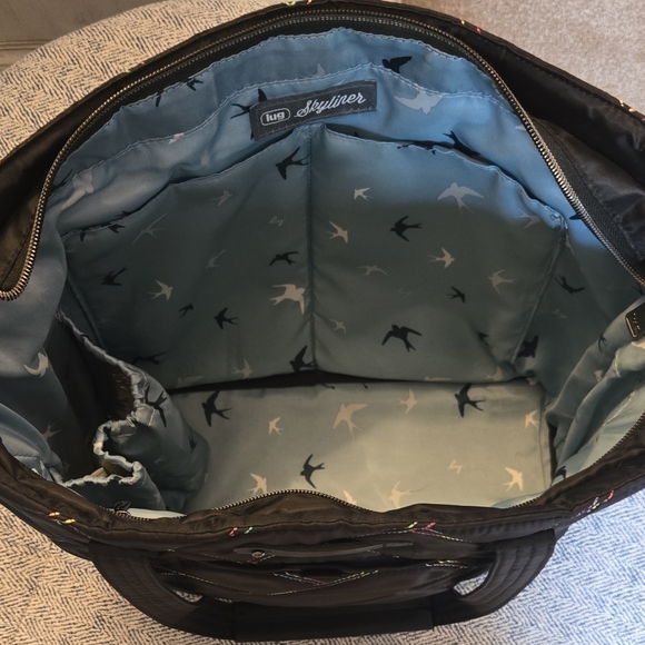 Lug Black Tote with Multicolor Stitching - Picture 3 of 3